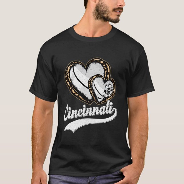 Leopard He Cincinnati Hockey T Shirt (Framsida)