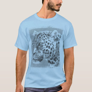 Leopard Head Modern Template Manar Light Blue T Shirt