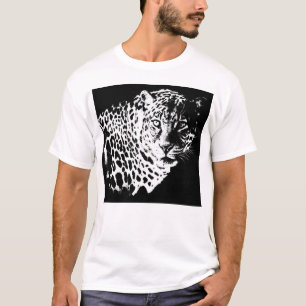 Leopard Head Pop Art-mall elegant modern herr- T Shirt