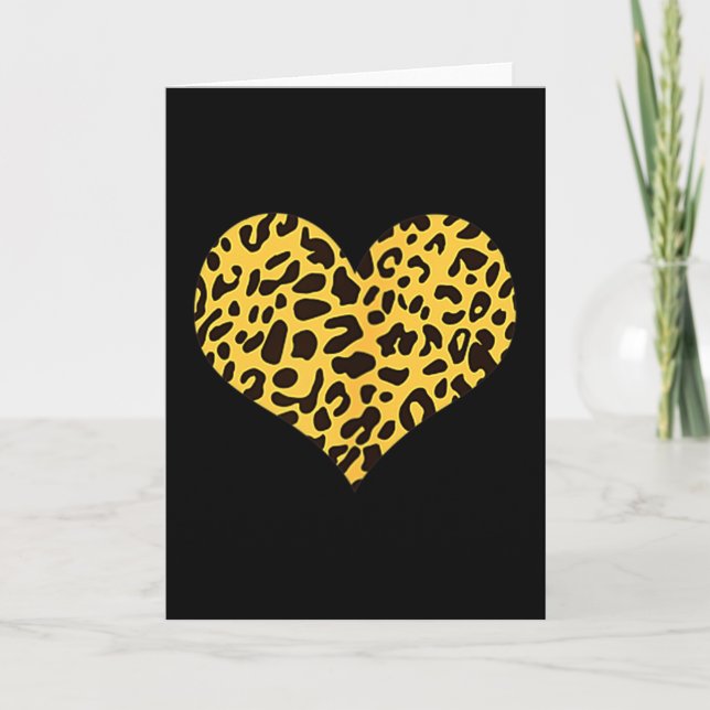 Leopard Heart Alla hjärtans dag Flickvän Pojkvän P Kort (Framsida)