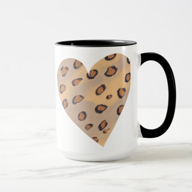 Leopard Heart, anpassningsbar animal print mugg (Höger)