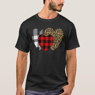 Leopard Heart Buffalo Red Black Play Heart Valent T Shirt