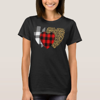 Leopard Heart Buffalo Red Black Play Heart Valent T Shirt