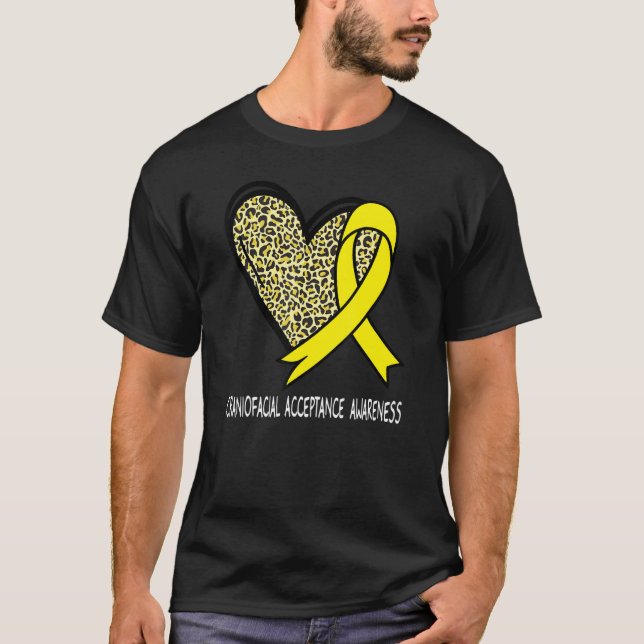Leopard Heart Craniofacial Acceptance Awareness Ye T Shirt (Framsida)