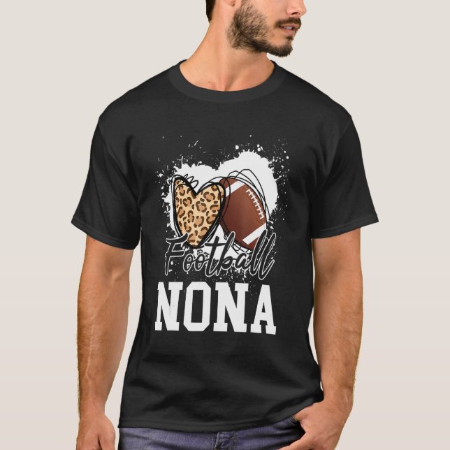 Leopard Heart Football Nona T Shirt (Framsida)
