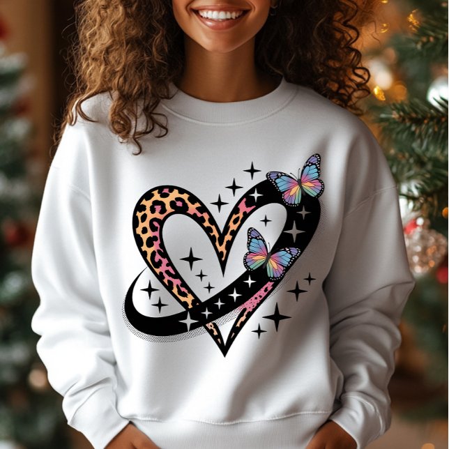 Leopard Heart Infinity Fjäril T-Shirt (Skapare uppladdad)