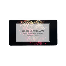 Leopard Heart Love Graffiti Art Adressetikett