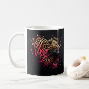 Leopard Heart Love Graffiti Art Kaffemugg
