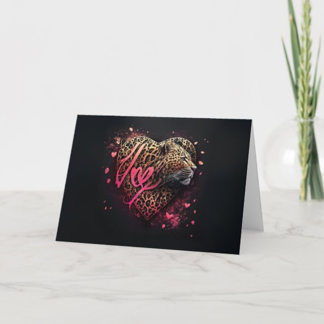 Leopard Heart Love Graffiti Art Kort (Framsida)
