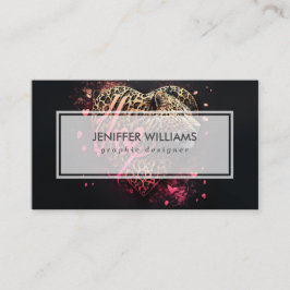 Leopard Heart Love Graffiti Art Visitkort