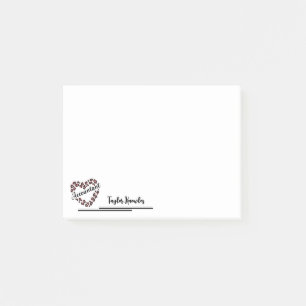 Leopard Heart Ram White 4"x3" Post-it Block