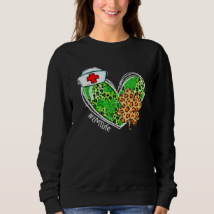 Leopard Heart Shamrock Emt Life Nurse St Patricks T Shirt