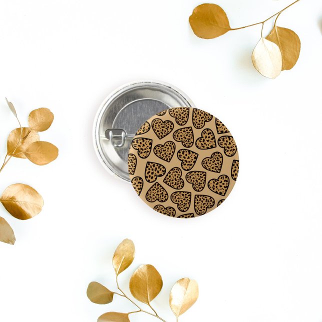 Leopard hearts Button Knapp (Skapare uppladdad)