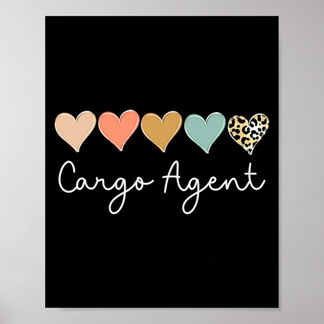 Leopard Hearts Matching Valentines Day For Cargo  Poster (Framsidan)