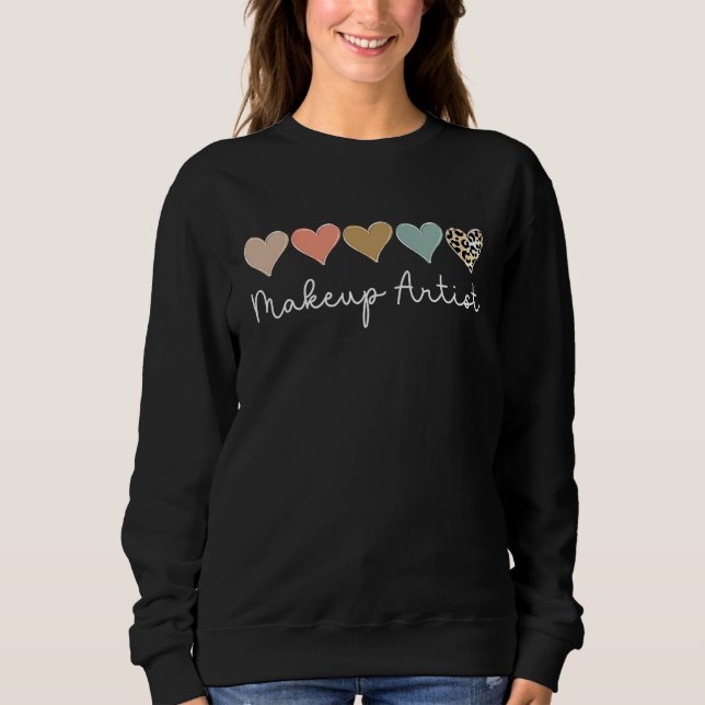 Leopard Hearts Matching Valentine's day for Makeup T Shirt (Framsida)