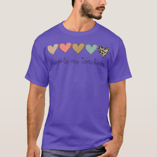 Leopard Hearts Teacher Student, föräldrar som lära T Shirt