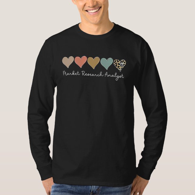 Leopard Hearts Valentine's day for Market Research T Shirt (Framsida)