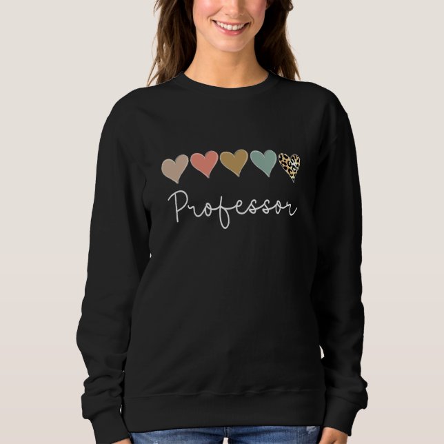 Leopard Hearts Valentine's day for Team Professor  T Shirt (Framsida)
