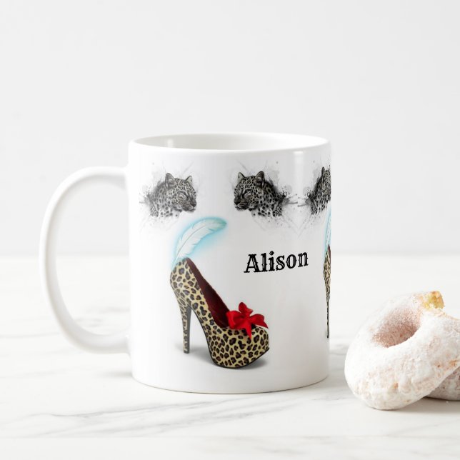 Leopard Heels Mugg (Med munk)
