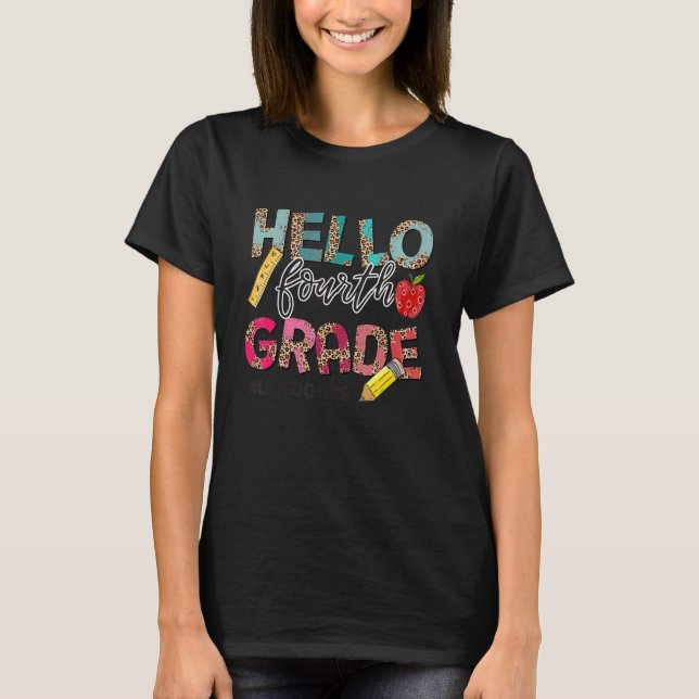 Leopard Hej 4:e Klass-läraren Student tillbaka til T Shirt (Framsida)