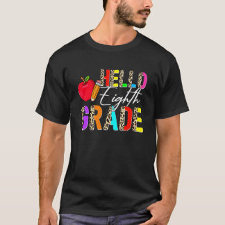 Leopard Hej 8:e klass lärare Student tillbaka till T Shirt