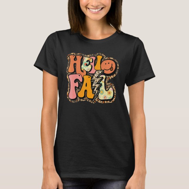Leopard Hej Höst Höst Löv Det Är Höst Allihopa T Shirt (Framsida)