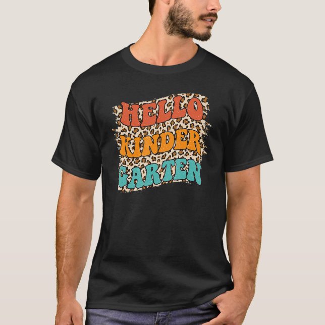 Leopard Hej Kindergarten Teacher Studenter Back T  Shirt (Framsida)