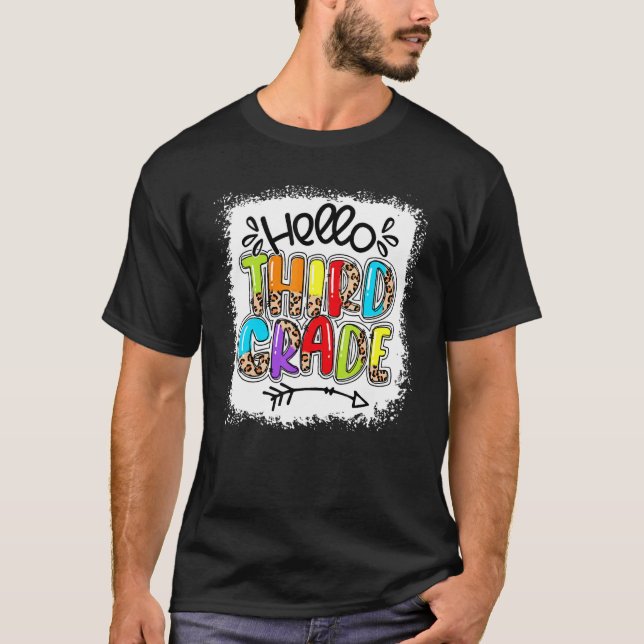 Leopard Hej Tredje Klass-lärardagen T Shirt (Framsida)