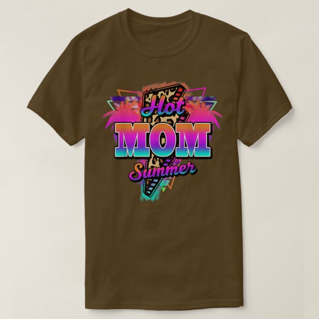 Leopard Hett Mamma Summer, Mor Vacation Beach Summ T Shirt (Design framsida)
