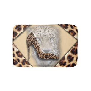 Leopard High Heel & Ansikte Design Badrumsmatta