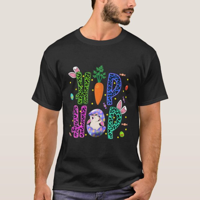Leopard Hip hop Bunny Funny, Rabbit Påsk Boys Gi T Shirt (Framsida)