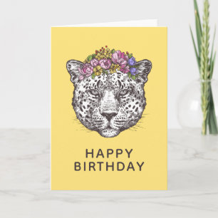 Leopard Hippie Chic Lägg till text Kort