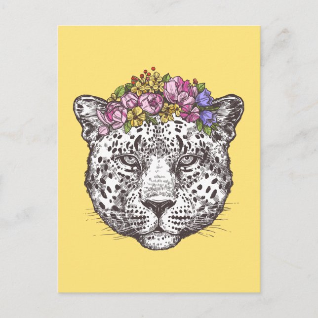 Leopard Hippie Chic Vykort (Framsida)