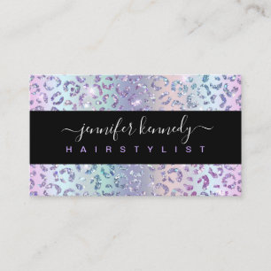 Leopard HoloGrapd Glitter Salon Visitkort