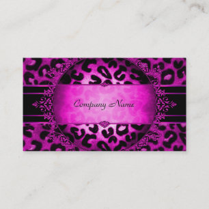 Leopard Hot Pink Svart Boutique-kort Elegant Visitkort