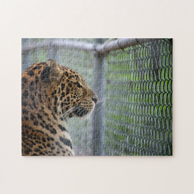 Leopard i bur pussel (Horisontell)