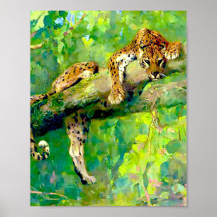 Leopard i Träd av Arthur Wardle Poster