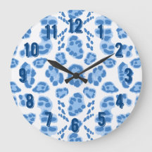 Leopard Ikat i Blått Porslin