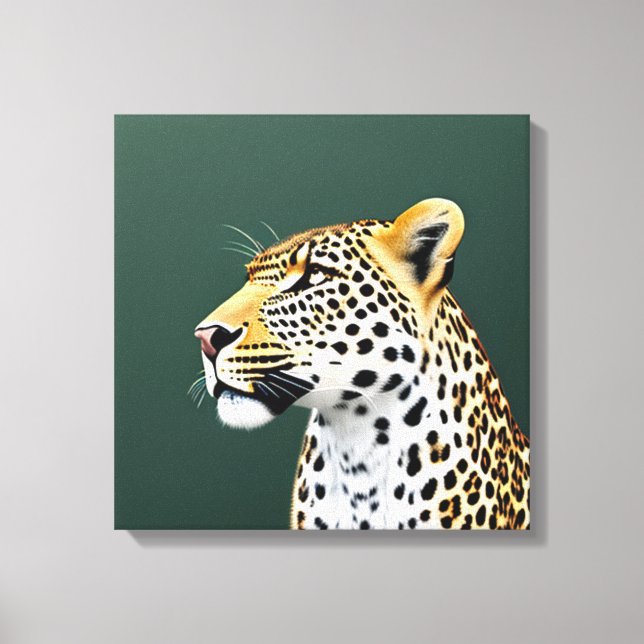 Leopard Illustration Art Canvastryck (Framsida)