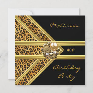 Leopard Inbjudan Elegant Svart Sammet guld smycke