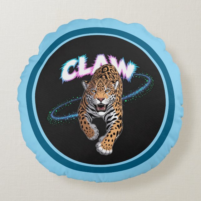 Leopard Instinct Cushion Rund Kudde (Framsidan)