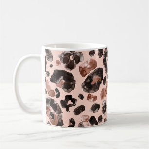 Leopard jackar, djurskinn, sömlös mönster. kaffemugg