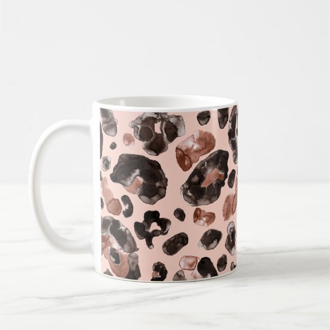 Leopard jackar, djurskinn, sömlös mönster. kaffemugg (Vänster)