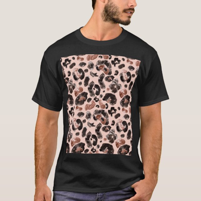 Leopard jackar, djurskinn, sömlös mönster. t shirt (Framsida)