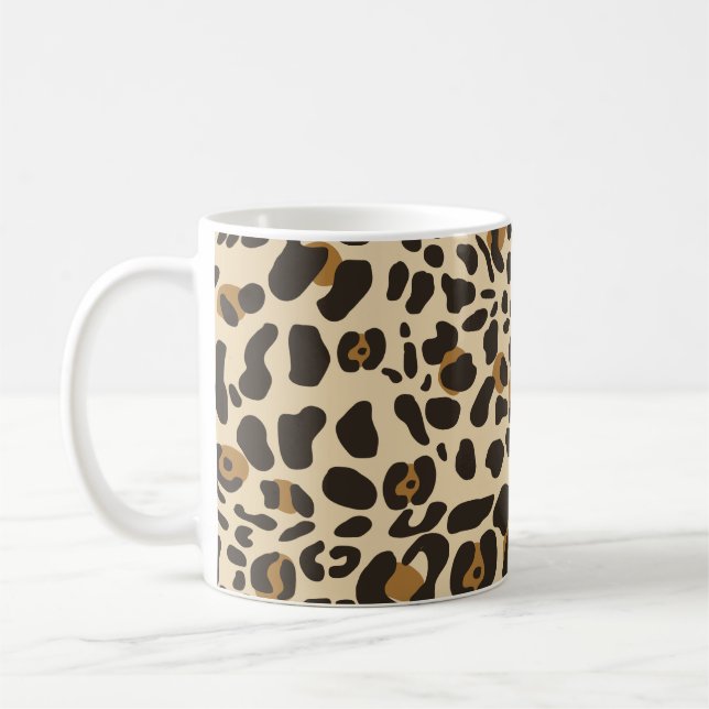 Leopard Jaguar Animal Print Mönster Kaffemugg (Vänster)