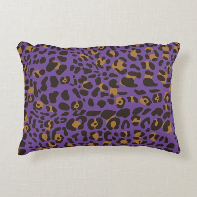 Leopard Jaguar Animal Print Mönster Prydnadskudde (Framsidan)