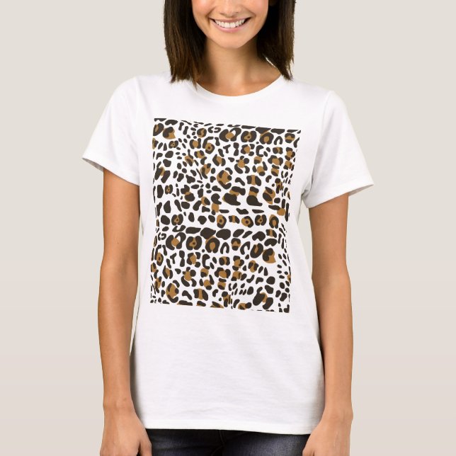 Leopard Jaguar Animal Print Mönster T Shirt (Framsida)