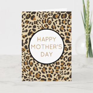 Leopard Jaguar Animal Print Mors dag Helgdag Kort