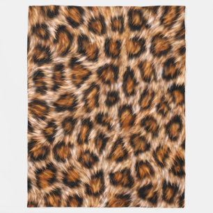 Leopard Jaguar Cat Brown Päls Mönster-24609 Fleecefilt