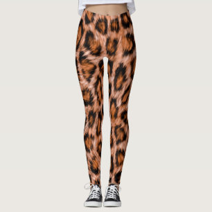 Leopard Jaguar Cat Brown Päls Mönster-24609 Leggings
